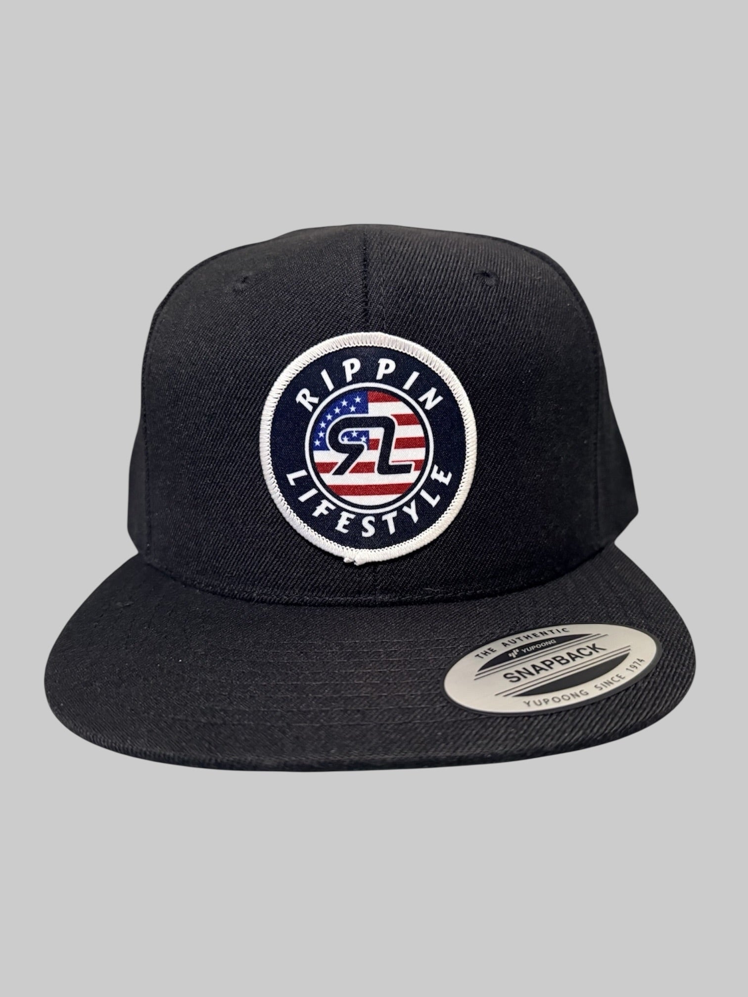 RL USA Circle Black Snapback Hat