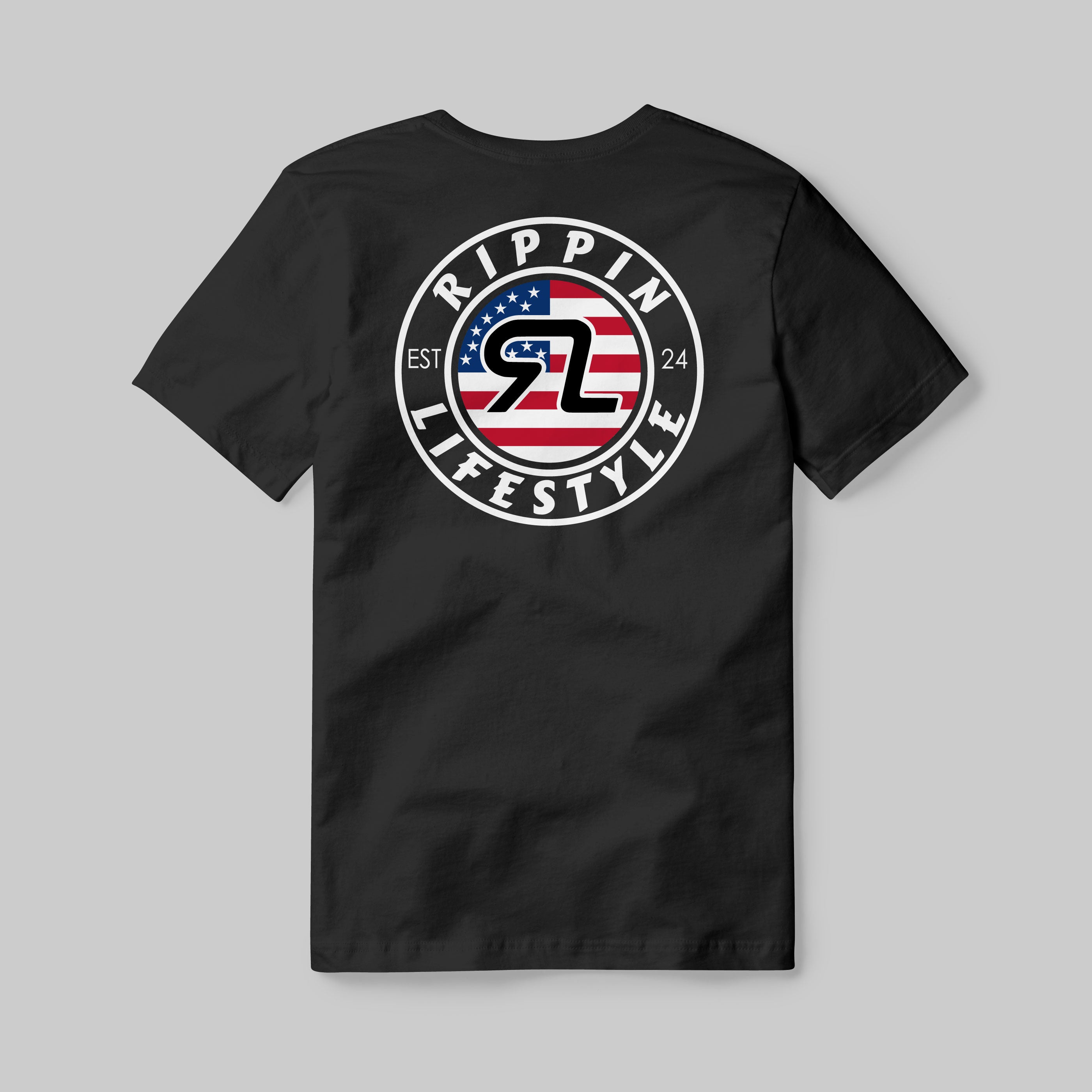 RL USA Circle Black Tee